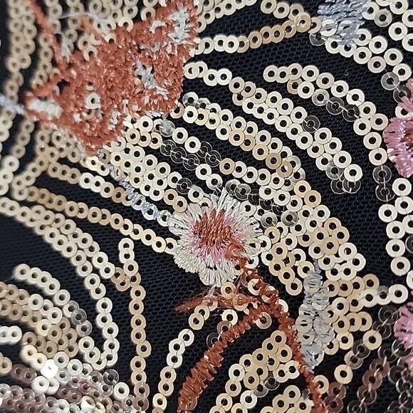 Carla Conti floral embroidered sequined multi-color glam dress size M NWT - Picture 7 of 12